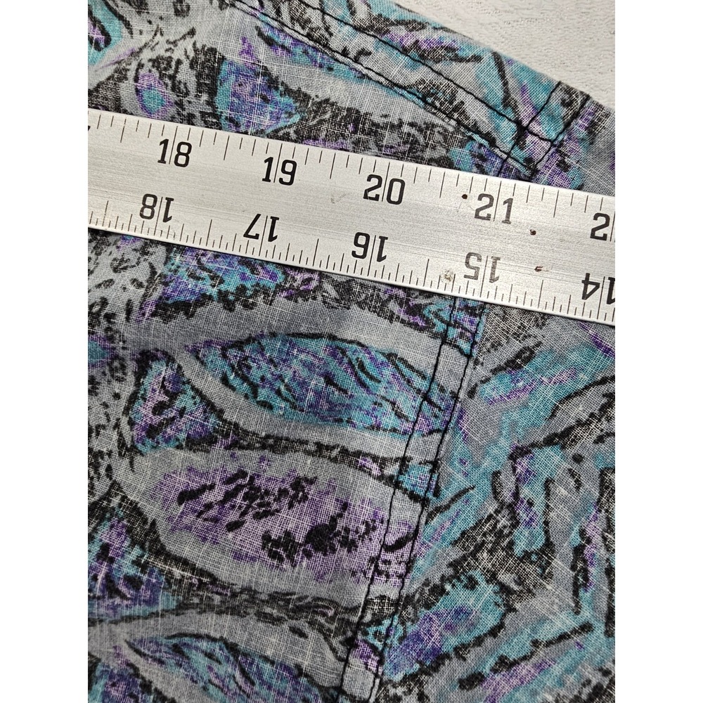 Vintage Body Objects Mens Shirt Abstract Geometric Blue Purple Gray USA Made XL - Picture 8 of 12